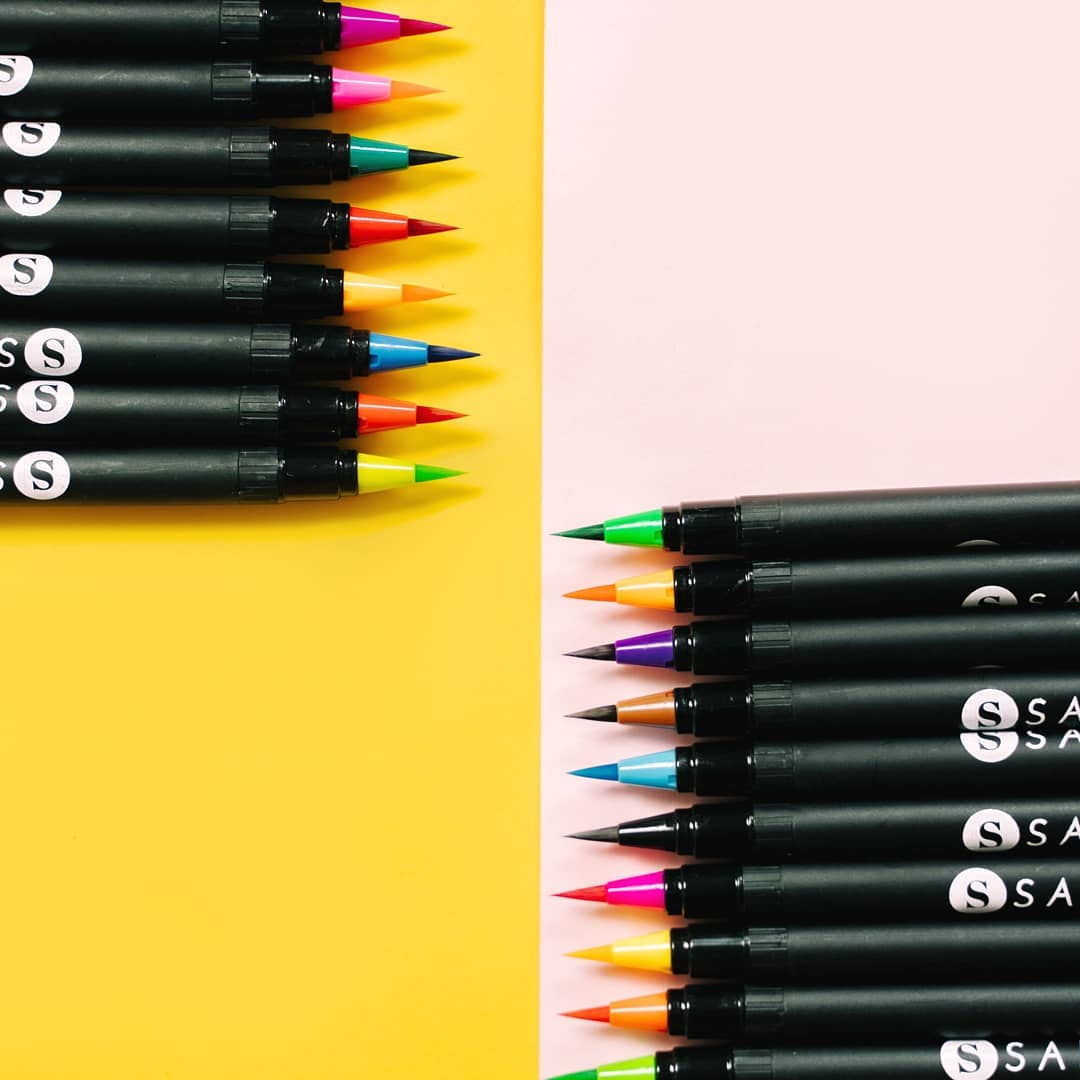 Real Watercolor Brush Pens - Set of 48