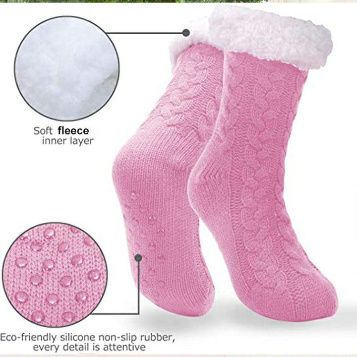 Cosy Knitted Slipper Socks - Sangria PensSangria Pens