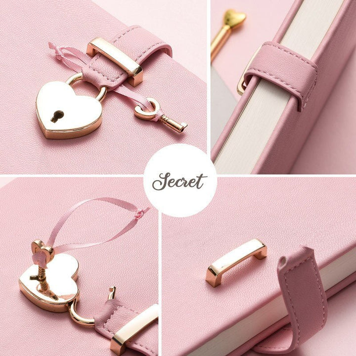 Enchanting Secrets: Lined Diary with Heart Lock - Sangria PensSangria Pens