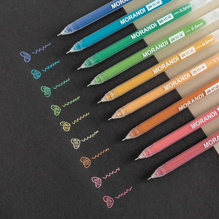 9pcs Morandi Gel Pen Set - Retro Set - Sangria PensSangria Pens