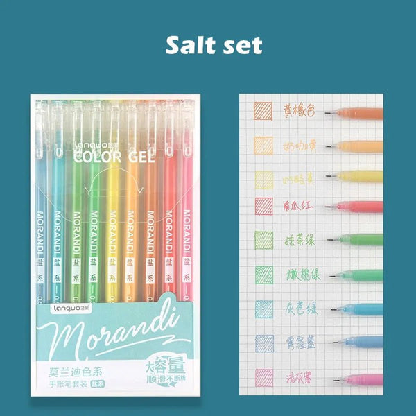 9pcs Morandi Gel Pen Set - Salt Set - Sangria PensSangria Pens