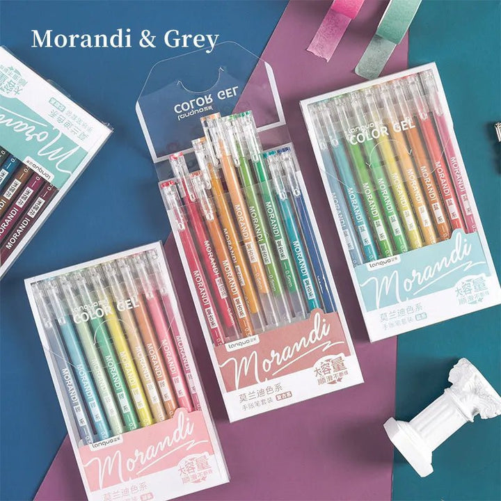 9pcs Morandi Gel Pen Set - Salt Set - Sangria PensSangria Pens