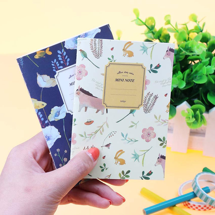 4-Piece Kawaii Animal and Floral Mini Notebook Set - Sangria PensSangria Pens