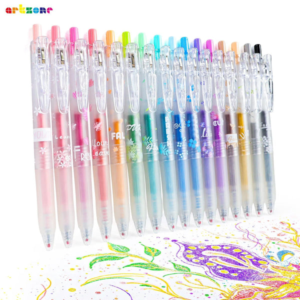 Glitter Gel Pens Set - 16 Assorted Pastel Colors - Sangria PensSangria Pens
