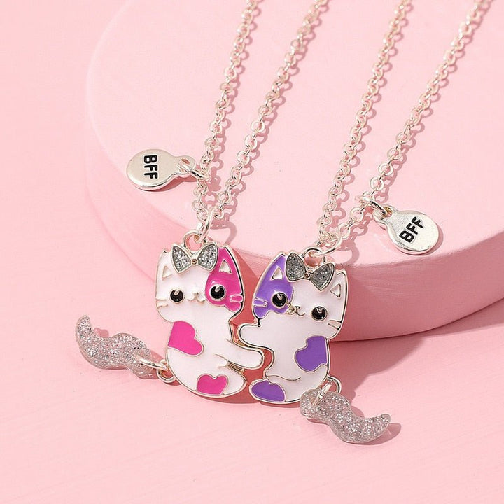 Kitty Pendant Chain: Perfect BFF Necklace Set - Sangria PensSangria Pens